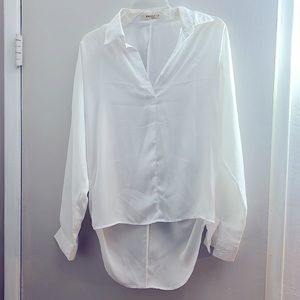 Lightweight, white collared blouse, size small